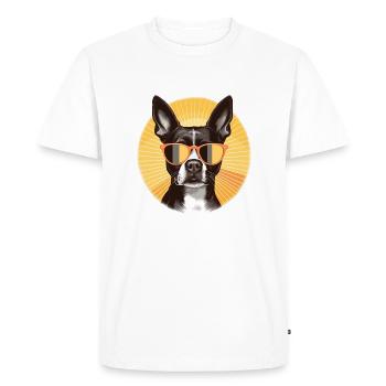 Terrier de Boston 2 - T-shirt Premium bio Homme - blanc - Devant - Nico (187cm)