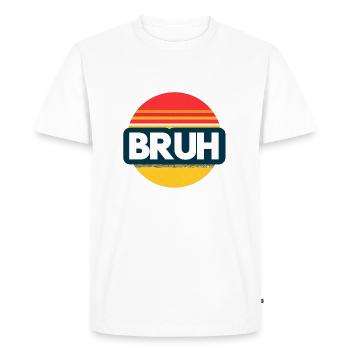 Bruh Sunset - Men's Premium Organic T-Shirt - white - Front - Nico (187cm)