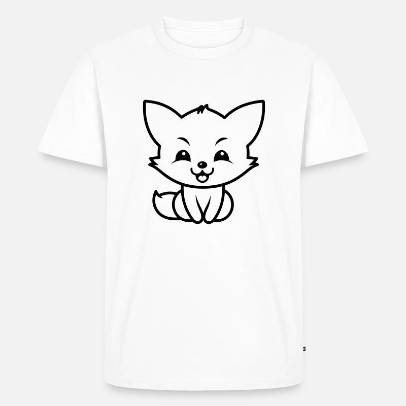Fuchs - Männer Premium Bio T-Shirt - Weiß