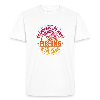 poisson, poisson, pêche, lac, mer, pêche, faune, exotique - T-shirt Premium bio Homme - blanc - Devant - Nico (187cm)