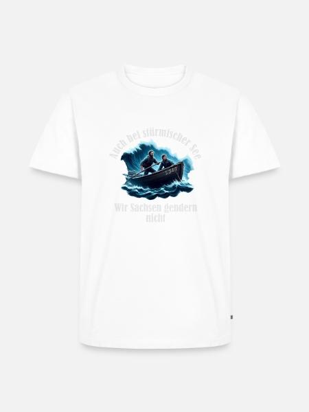 sachsen gendern nicht - Männer Premium Bio T-Shirt - Weiß