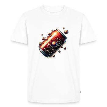 Bottle of soft drink - Men's Premium Organic T-Shirt - white - Front - Nico (187cm)