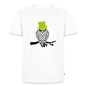 owl sir - Men's Premium Organic T-Shirt - white - Front - Nico (187cm)