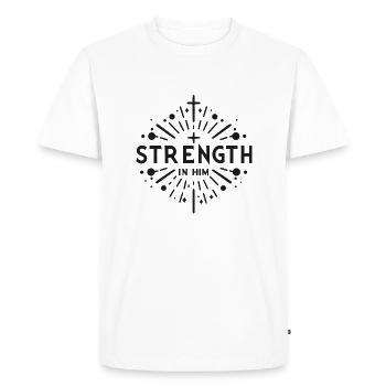 La force en lui - T-shirt Premium bio Homme - blanc - Devant - Nico (187cm)
