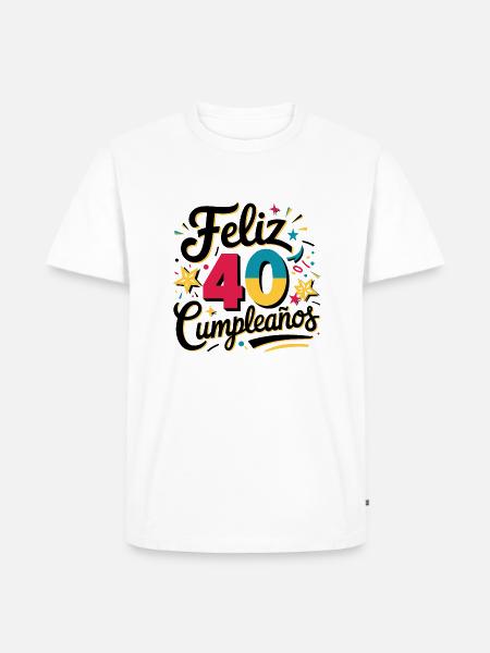 ¡Feliz 40 Cumpleaños! - Männer Premium Bio T-Shirt - Weiß