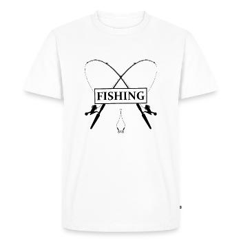 Angler Saying Fishing Fisherman Gift Idea - Men's Premium Organic T-Shirt - white - Front - Nico (187cm)
