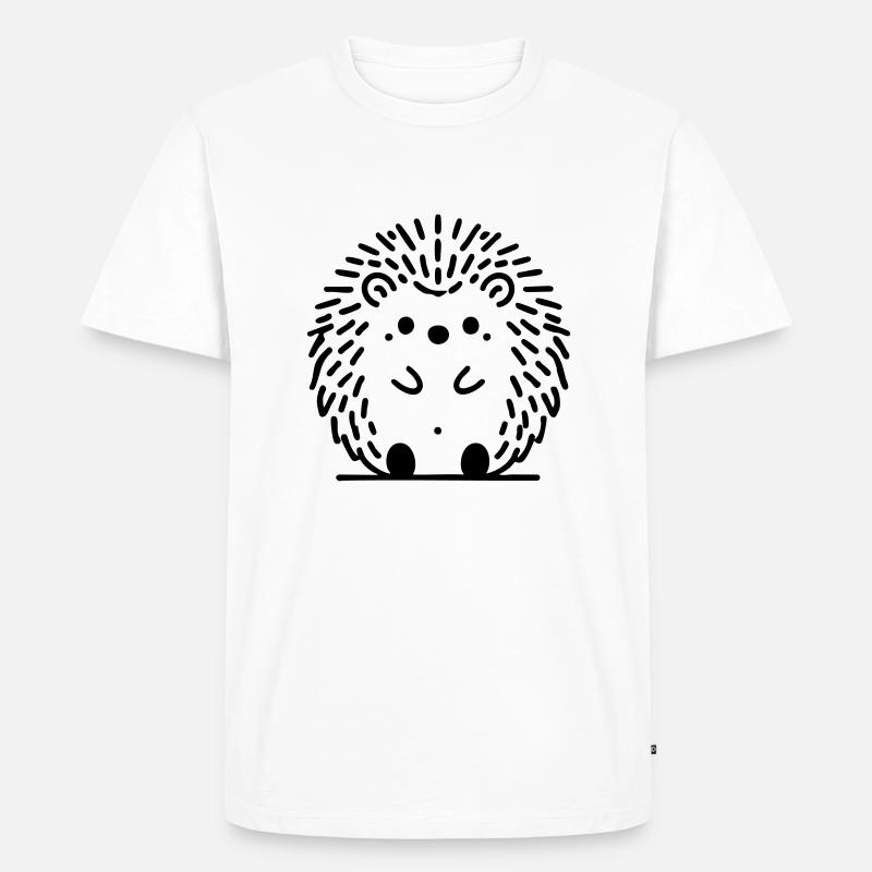 Igel Igelchen Herbst - Männer Premium Bio T-Shirt - Weiß