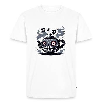 Théière de la terreur - Conception d’horreur amusante - T-shirt Premium bio Homme - blanc - Devant - Nico (187cm)