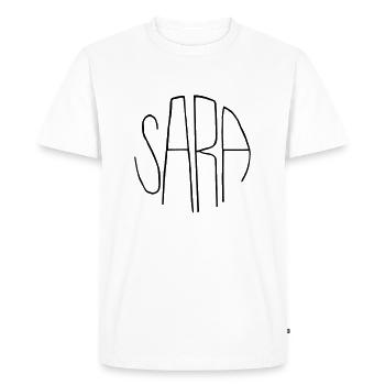 Sara - T-shirt Premium bio Homme - blanc - Devant - Nico (187cm)