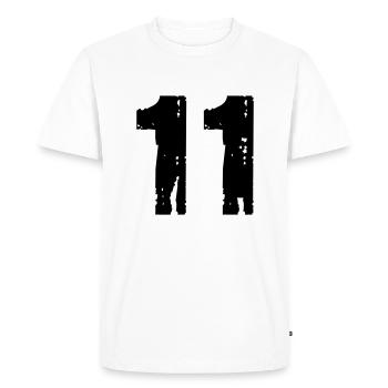 11 - Men's Premium Organic T-Shirt - white - Front - Nico (187cm)