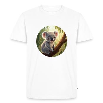 Koala ours dans l’arbre - T-shirt Premium bio Homme - blanc - Devant - Nico (187cm)