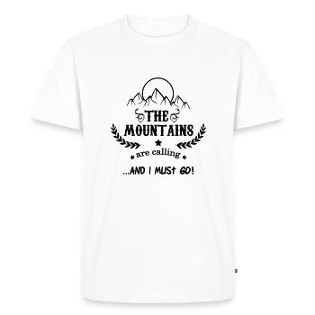 the mountains are calling - Men's Premium Organic T-Shirt - white - Front - Nico (187cm)
