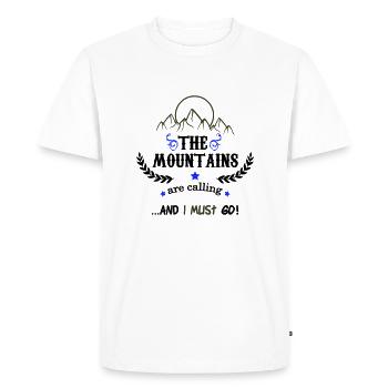 the mountains are calling 02 - Men's Premium Organic T-Shirt - white - Front - Nico (187cm)