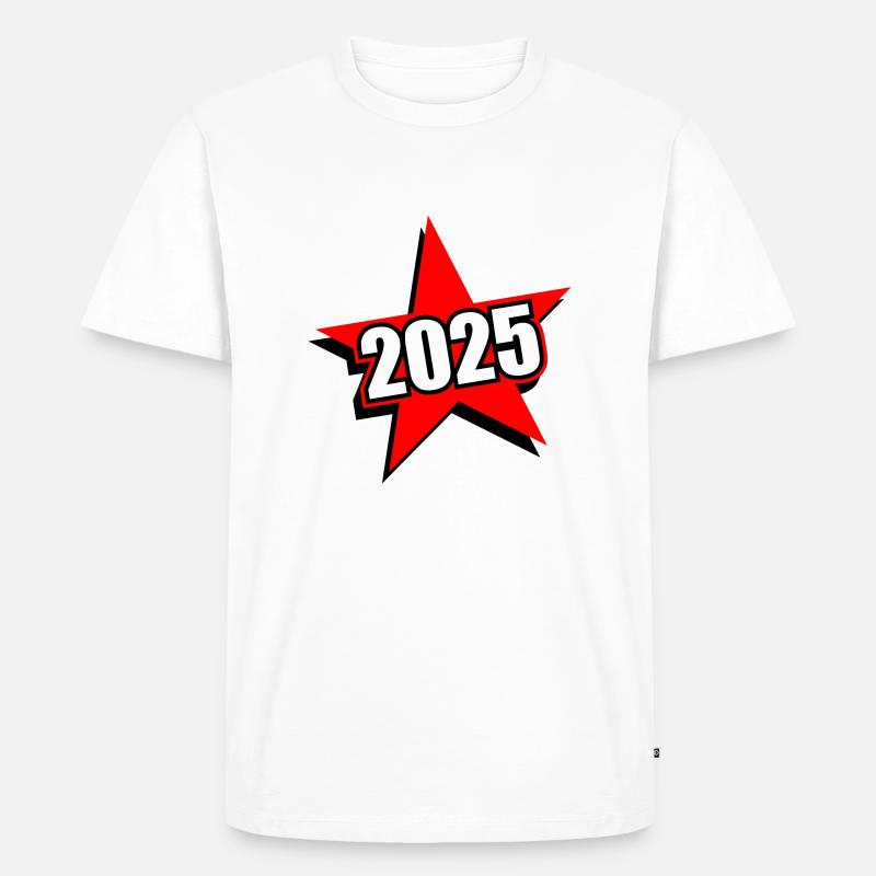 2025 Stern - Männer Premium Bio T-Shirt - Weiß
