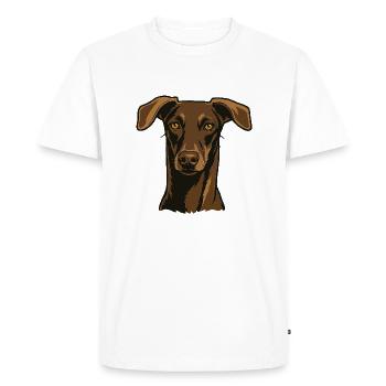 Proud greyhound – noble look - Men's Premium Organic T-Shirt - white - Front - Nico (187cm)