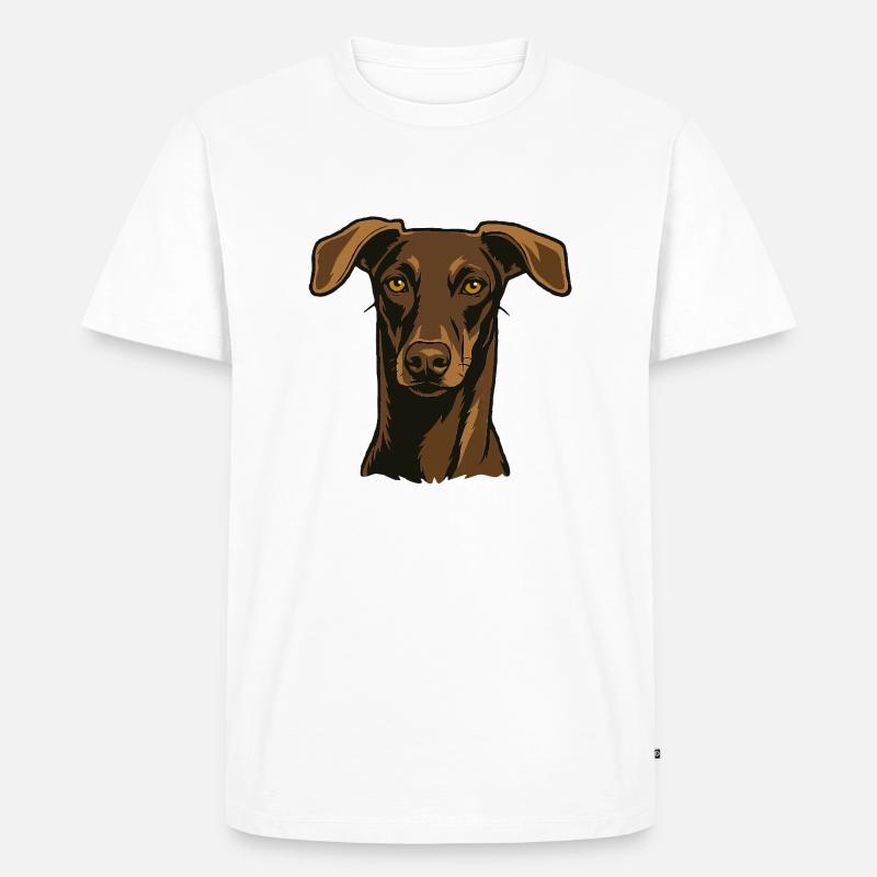 Stolzer Windhund – Edler Blick - Männer Premium Bio T-Shirt - Weiß