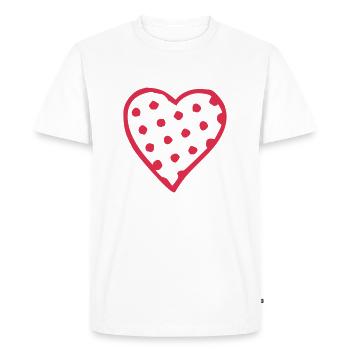 point de coeur - T-shirt Premium bio Homme - blanc - Devant - Nico (187cm)