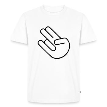 Shocker autocollant de pare-chocs autocollant cadeau geste de la main - T-shirt Premium bio Homme - blanc - Devant - Nico (187cm)