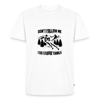 Dictons de ski | Cadeaux pour skieurs après-ski - T-shirt Premium bio Homme - blanc - Devant - Nico (187cm)