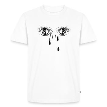les yeux pleurent - T-shirt Premium bio Homme - blanc - Devant - Nico (187cm)