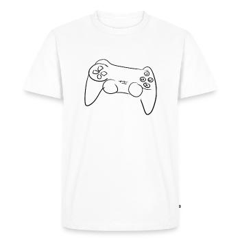 controller gamble play game player - Men's Premium Organic T-Shirt - white - Front - Nico (187cm)