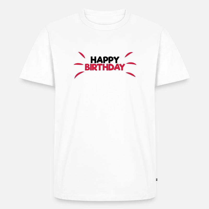 Happy Birthday - Ekologiczna koszulka męska Premium - biały