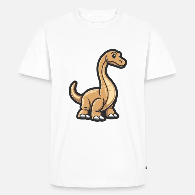 Dinosaurier brontosaurus Comic - Männer Premium Bio T-Shirt - Weiß