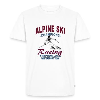 Ski alpin - ski alpin - slalom - skieurs - T-shirt Premium bio Homme - blanc - Devant - Nico (187cm)