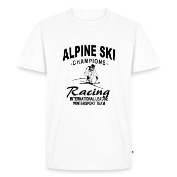 Ski alpin - ski alpin - slalom - skieurs - T-shirt Premium bio Homme - blanc - Devant - Nico (187cm)