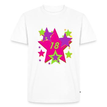 Néon 18e anniversaire - T-shirt Premium bio Homme - blanc - Devant - Nico (187cm)