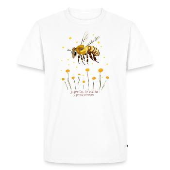 je protége les abeilles - T-shirt Premium bio Homme - blanc - Devant - Nico (187cm)