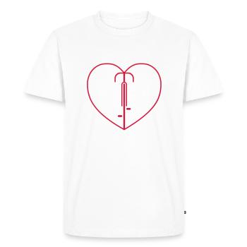 Heart Bike - T-shirt Premium bio Homme - blanc - Devant - Nico (187cm)