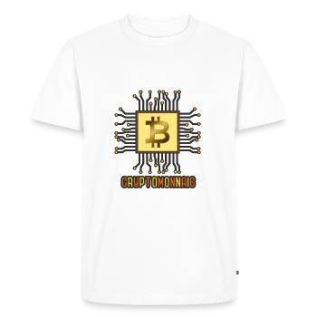 cryptomonnaie - T-shirt Premium bio Homme - blanc - Devant - Nico (187cm)