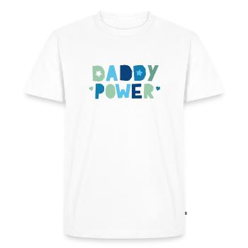 Daddy Power - Men's Premium Organic T-Shirt - white - Front - Nico (187cm)