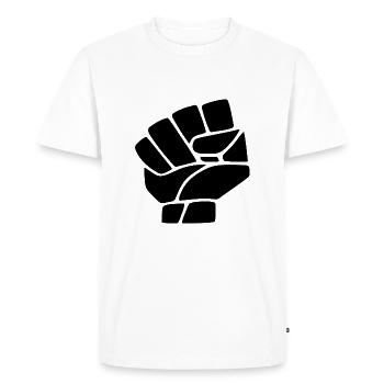 Hand - Men's Premium Organic T-Shirt - white - Front - Nico (187cm)