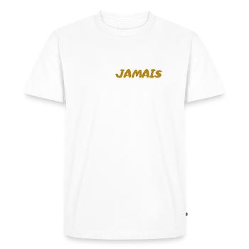 Jamais sans mon chien 2 - T-shirt Premium bio Homme - blanc - Devant - Nico (187cm)