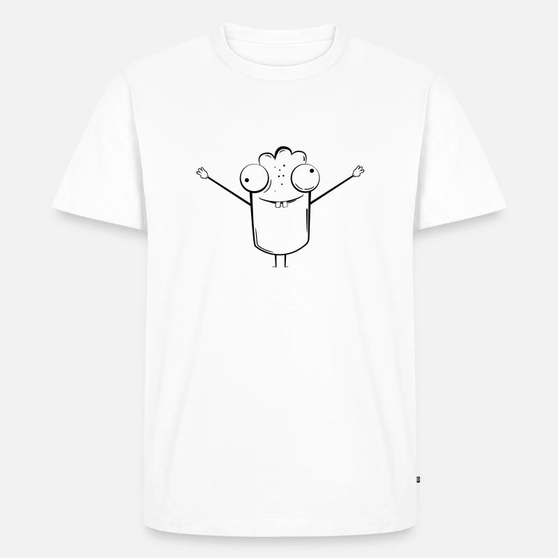 Crazy Figur Comic - Männer Premium Bio T-Shirt - Weiß
