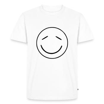 Emoji Skizze glücklich schwarz - Men's Premium Organic T-Shirt - white - Front - Nico (187cm)