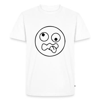 Emoji sketch crazy black - T-shirt Premium bio Homme - blanc - Devant - Nico (187cm)