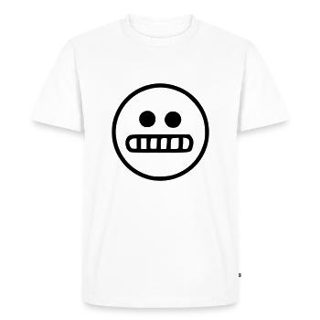 Emoji sketch noir tendu - T-shirt Premium bio Homme - blanc - Devant - Nico (187cm)