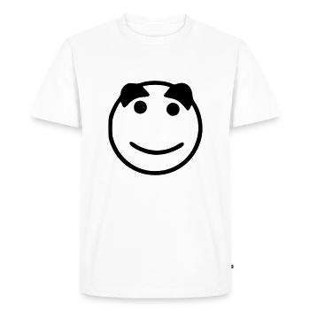 Emoji sketch happy black - T-shirt Premium bio Homme - blanc - Devant - Nico (187cm)