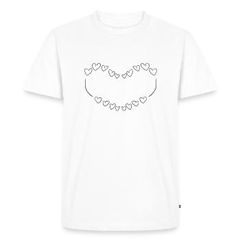 hearts heart - Men's Premium Organic T-Shirt - white - Front - Nico (187cm)