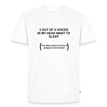 3 out of 4 votes in menem Kopf want to sleep... - Men's Premium Organic T-Shirt - white - Front - Nico (187cm)