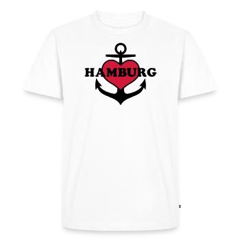 Motif de coeur Anchor Hambourg Maritimes - T-shirt Premium bio Homme - blanc - Devant - Nico (187cm)