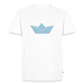 papier origami boat - Men's Premium Organic T-Shirt - white - Front - Nico (187cm)