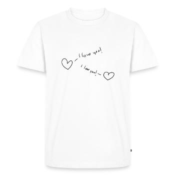 hearts heart - Men's Premium Organic T-Shirt - white - Front - Nico (187cm)