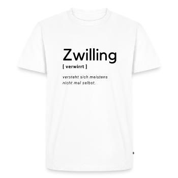 Zwilling Sternzeichen - Männer Premium Bio T-Shirt - Weiß - Vorne - Nico (187cm)