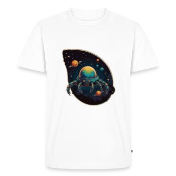 Vaisseau spatial crabe dans l’espace avec des planètes - T-shirt Premium bio Homme - blanc - Devant - Nico (187cm)