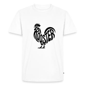 Rooster - Cool Chicken Logo - Men's Premium Organic T-Shirt - white - Front - Nico (187cm)