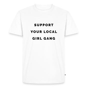 THE FASHION TEE - APPUYEZ VOTRE FILLE LOCALE GANG BLA - T-shirt Premium bio Homme - blanc - Devant - Nico (187cm)